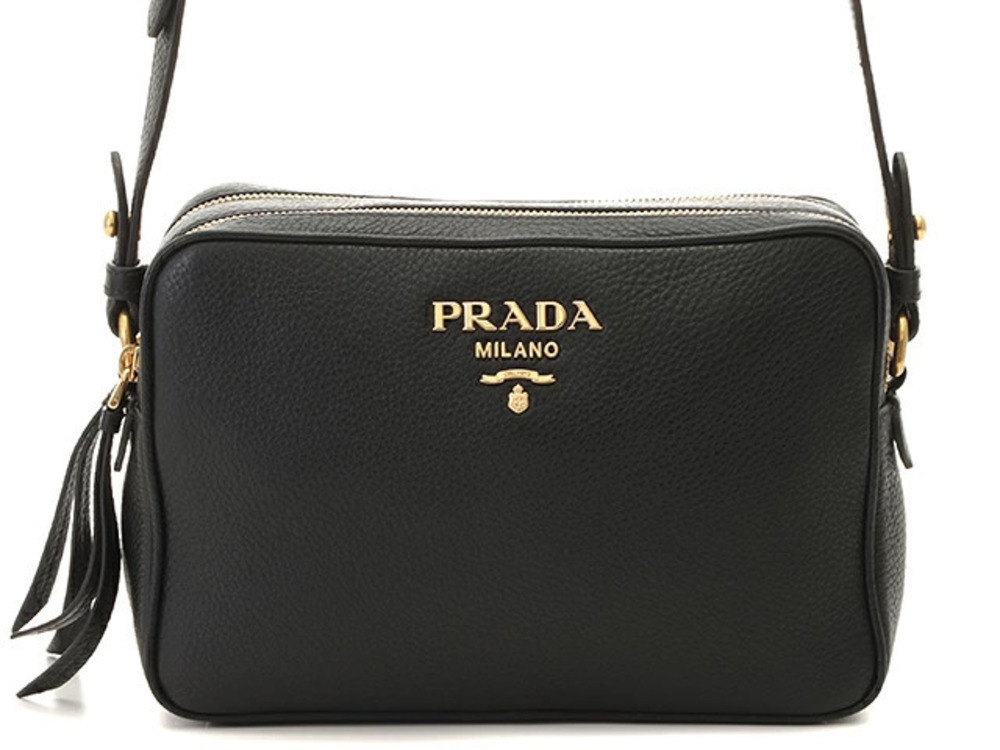 Prada Shoulder Bag Black Calfskin JH